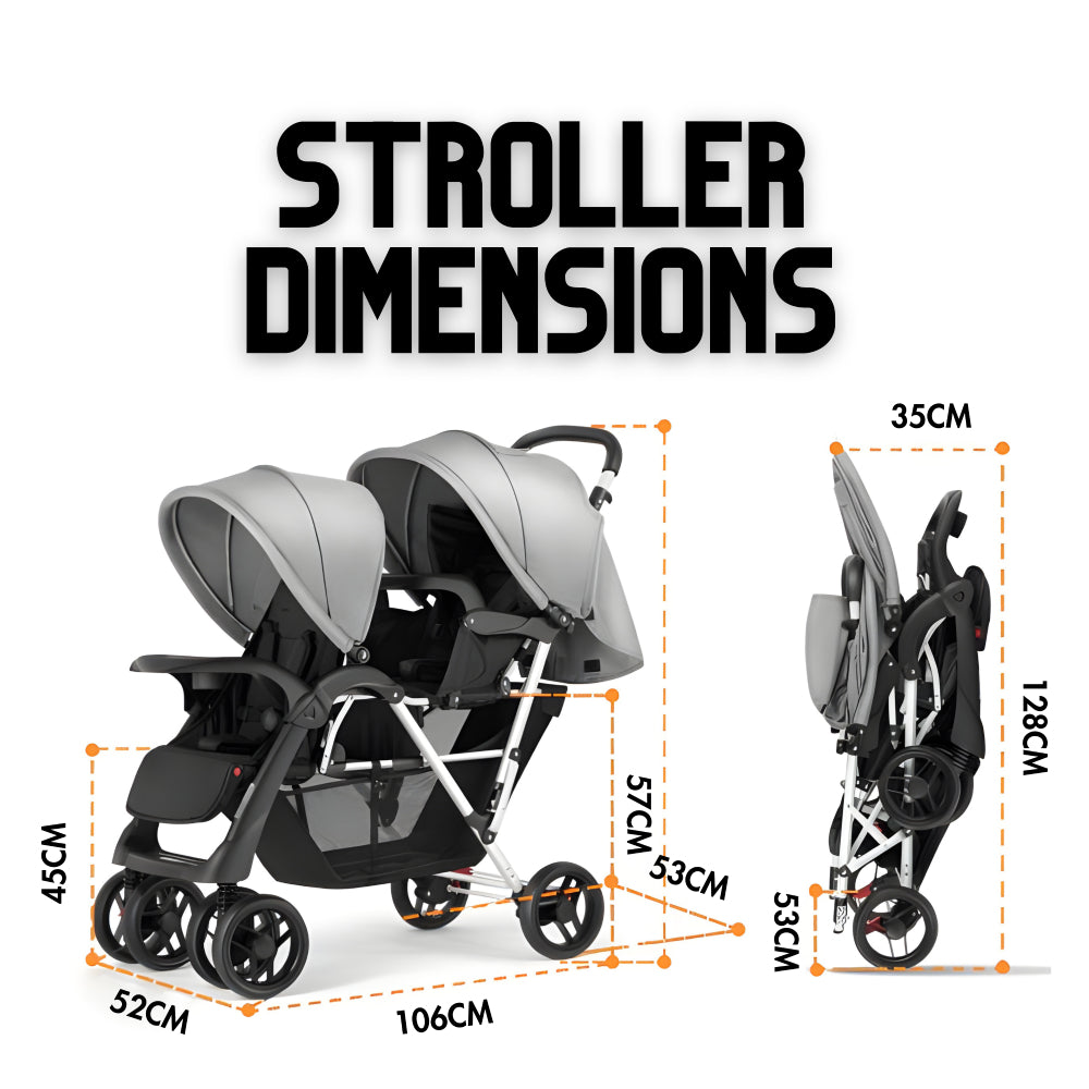 Deluxe Twin Baby Stroller