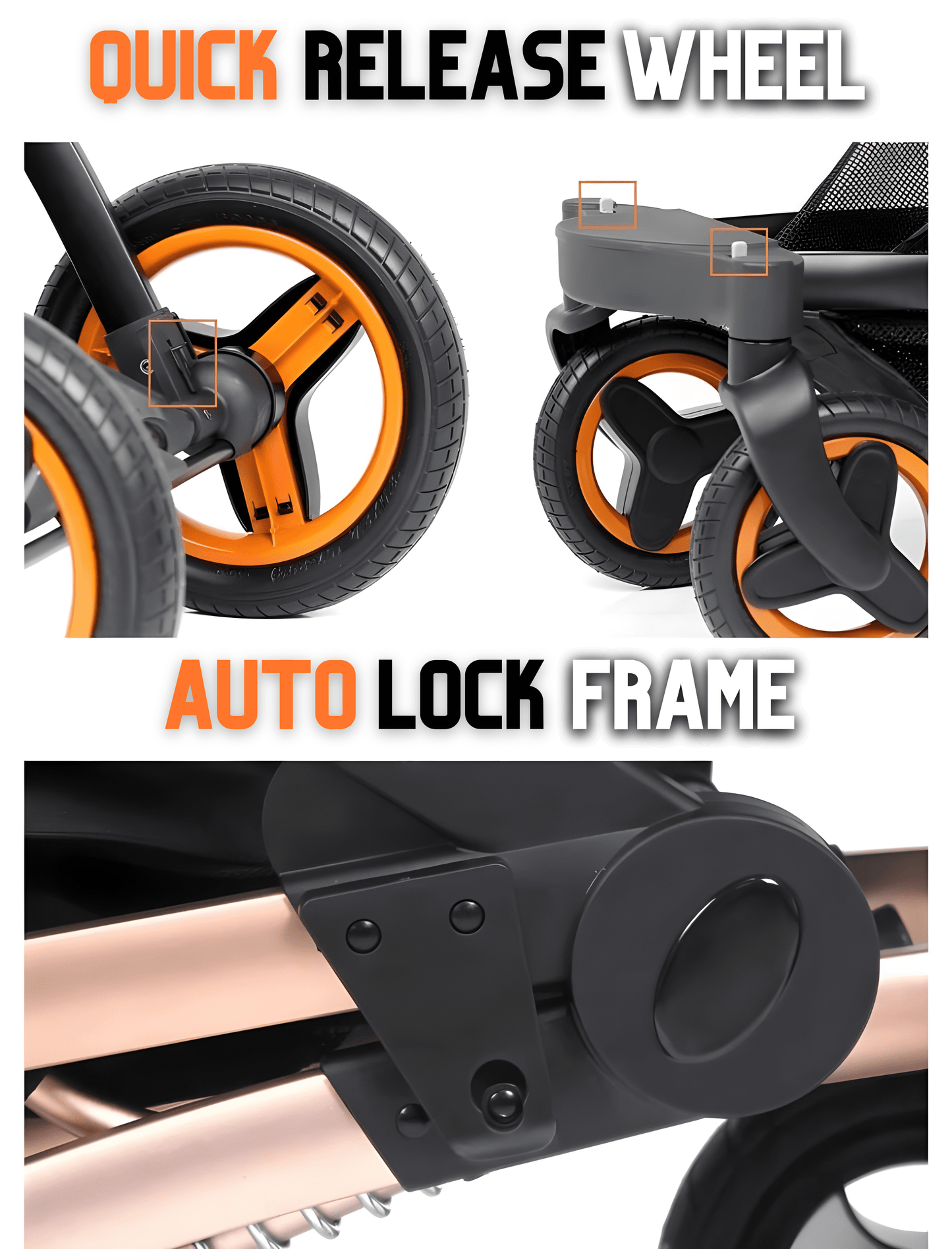 Premium Leather 3-in-1 Baby Stroller