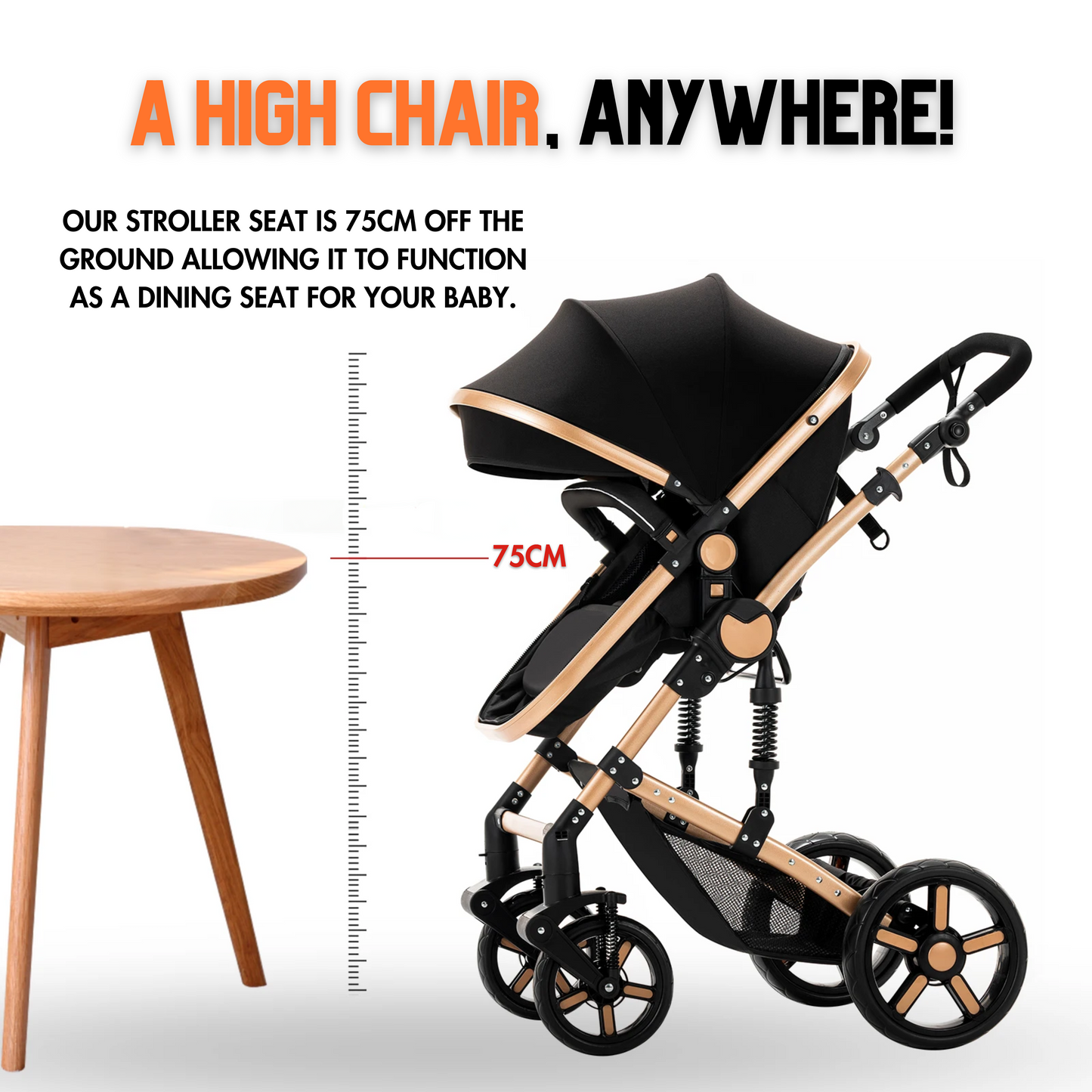 Premium 3-in-1 Baby Stroller