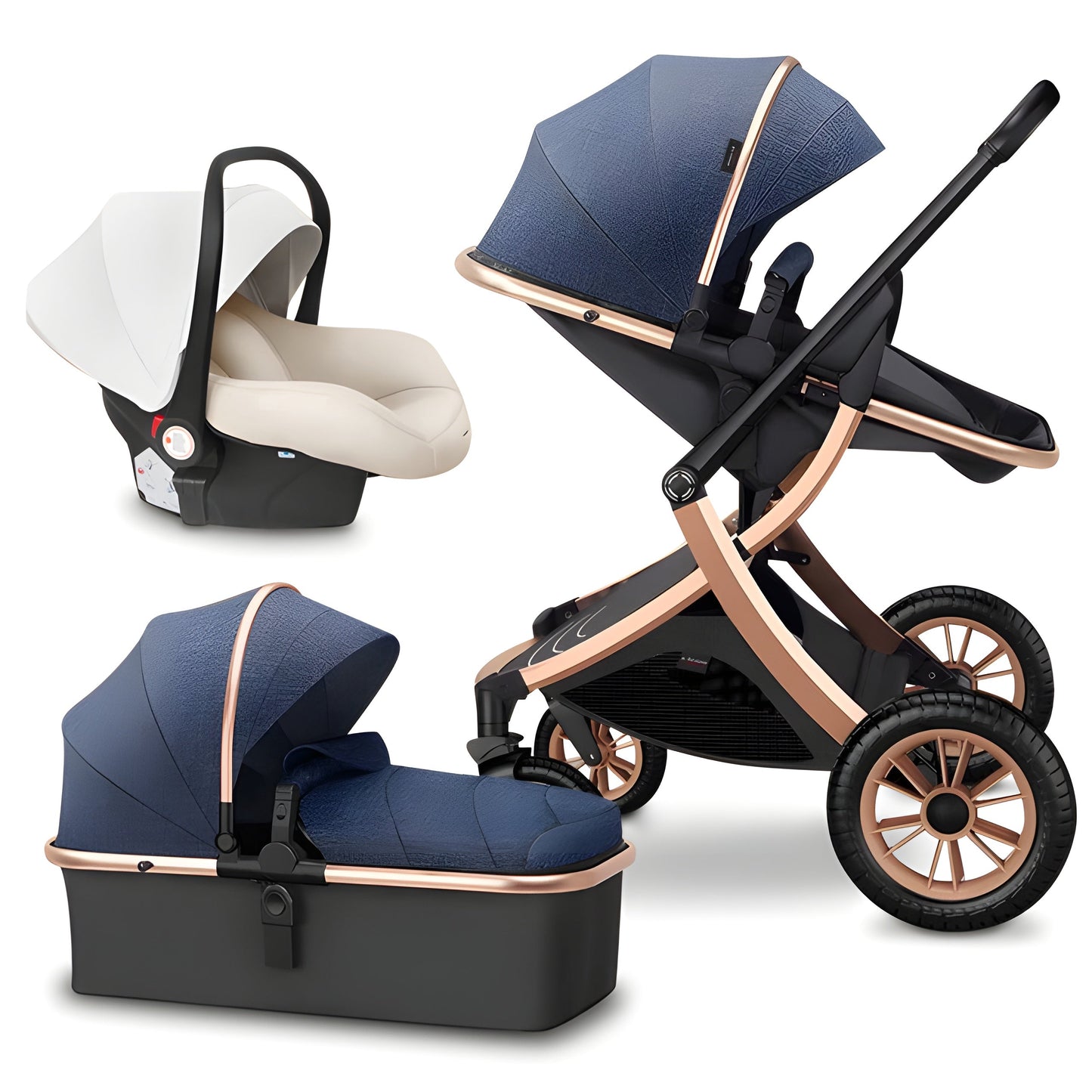 Deluxe 3-in-1 Baby Stroller