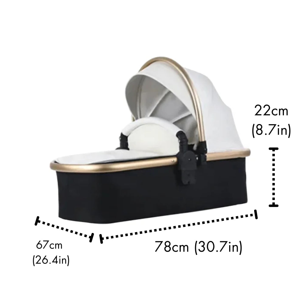 Luxury Leather 360° Rotating 3-in-1 Baby Stroller