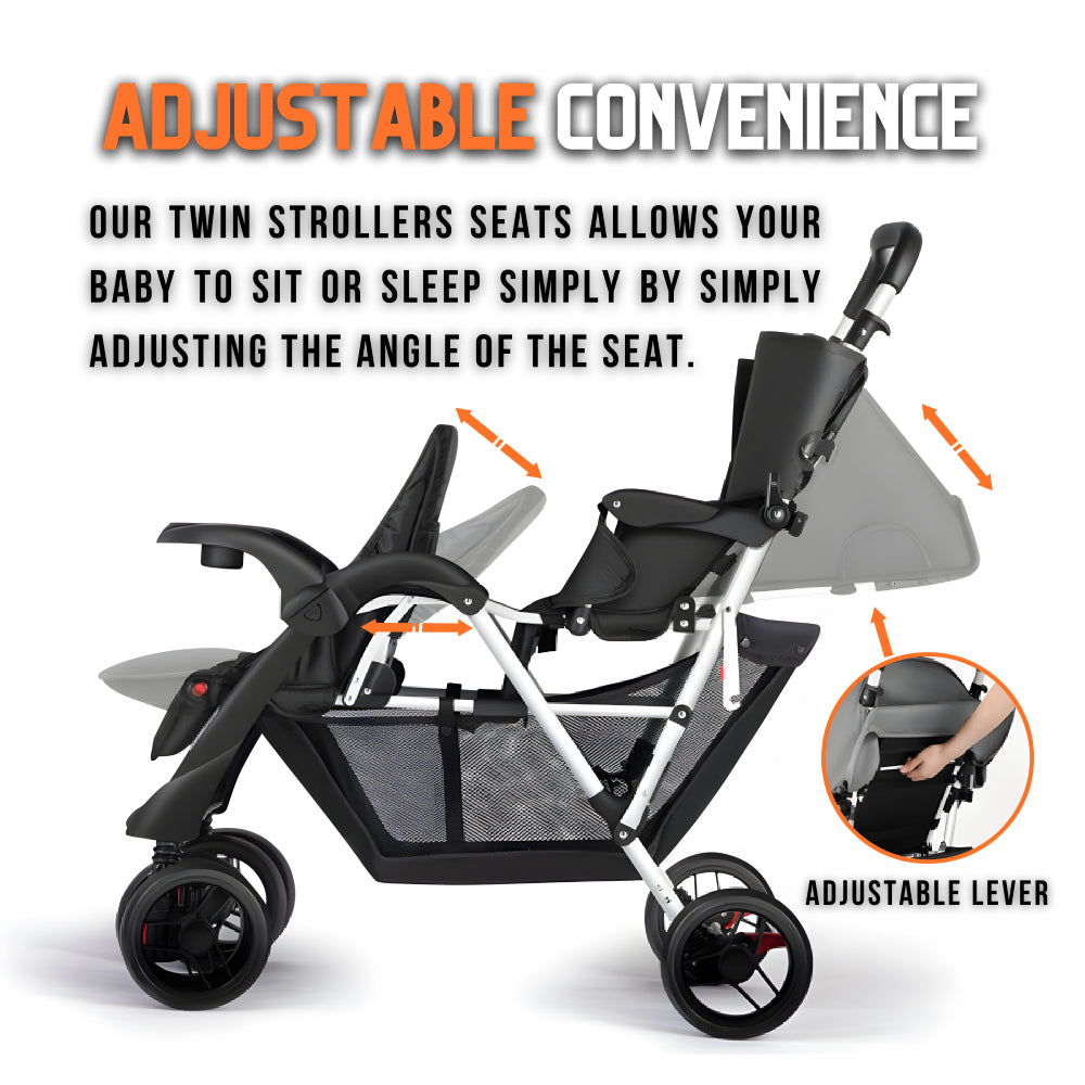 Deluxe Twin Baby Stroller