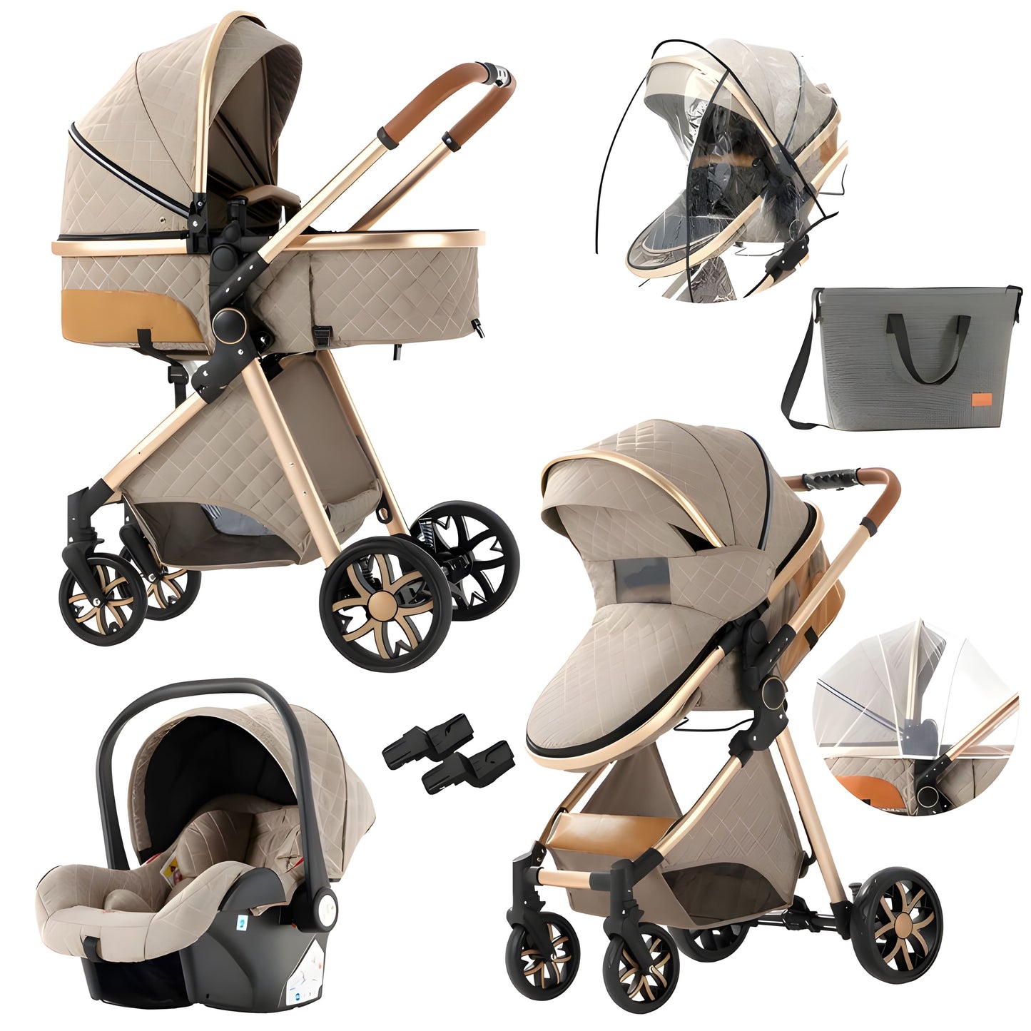 Luxury 3-in-1 Baby Stroller