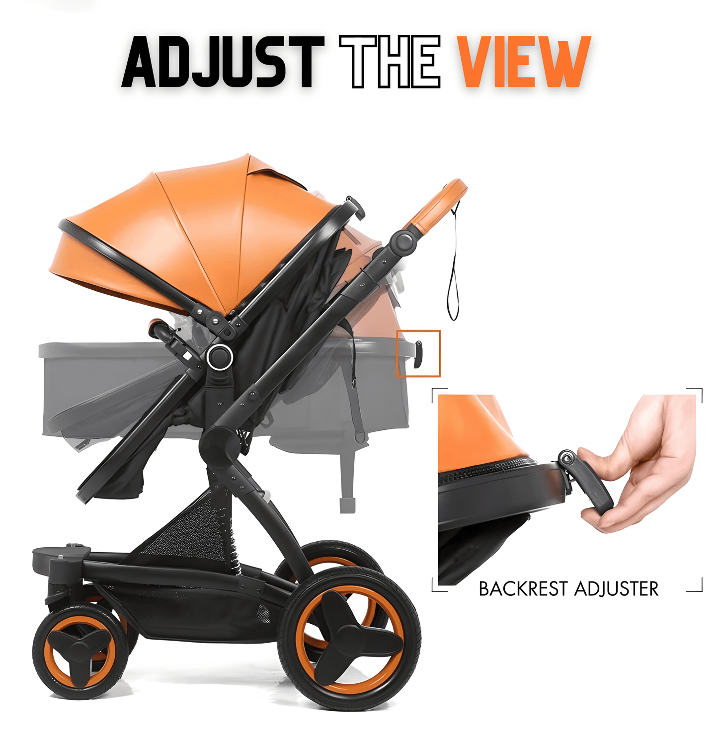 Premium Leather 3-in-1 Baby Stroller