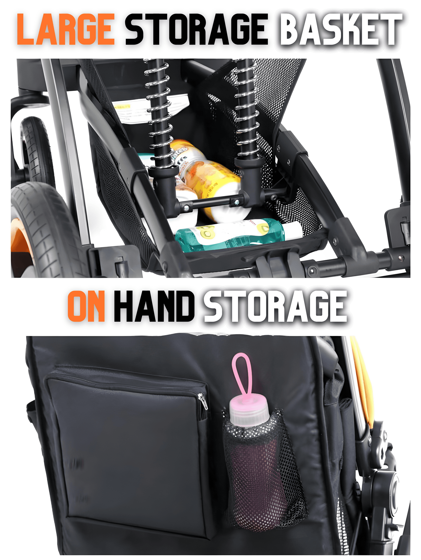 Premium Oxford Cotton 3-in-1 Baby Stroller