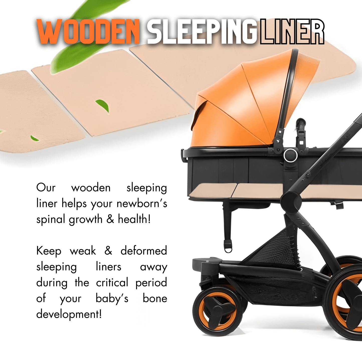 Premium Leather 3-in-1 Baby Stroller