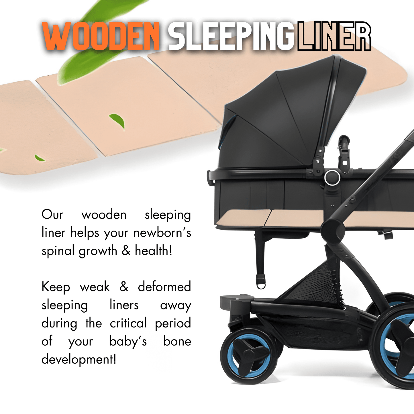 Premium Oxford Cotton 3-in-1 Baby Stroller