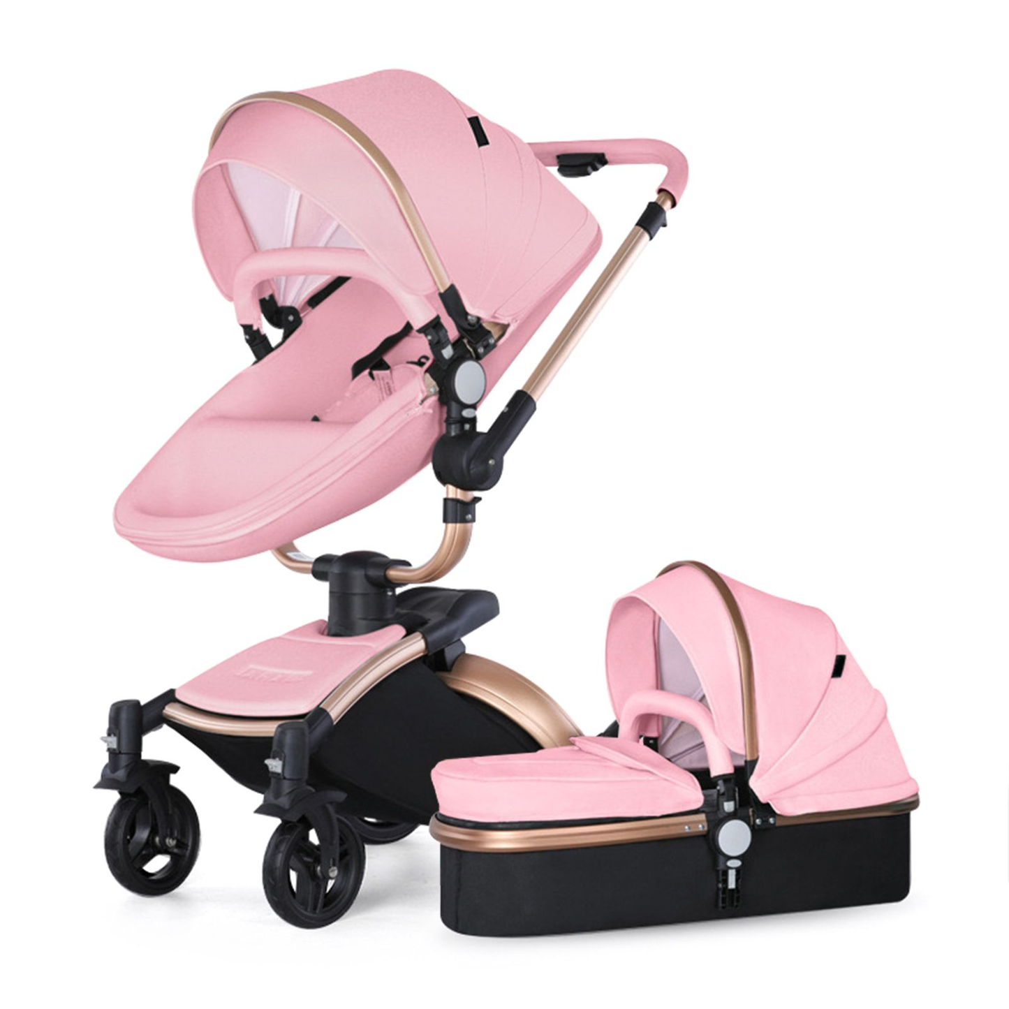 Luxury Leather 360° Rotating Range 2-in-1 Baby Stroller
